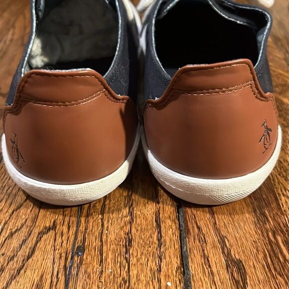 Original Penguin by Munsingwear  NEW W BOX men’s navy canvas and leather size 10 - Picture 3 of 7